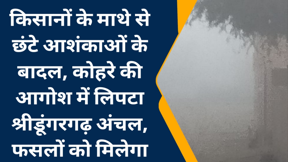 किसानों के माथे से छंटे आशंकाओं के बादल, कोहरे की आगोश में लिपटा श्रीडूंगरगढ़ अंचल, फसलों को मिलेगा फायदा