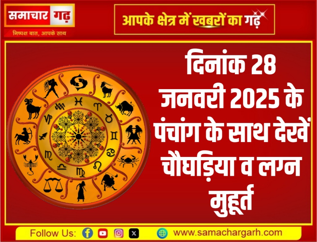 दिनांक 28 जनवरी 2025 के पंचांग के साथ देखें चौघड़िया व लग्न मुहूर्त