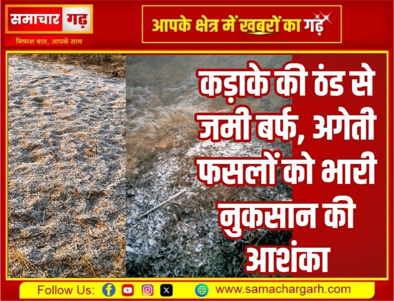कड़ाके की ठंड से जमी बर्फ, अगेती फसलों को भारी नुकसान की आशंका