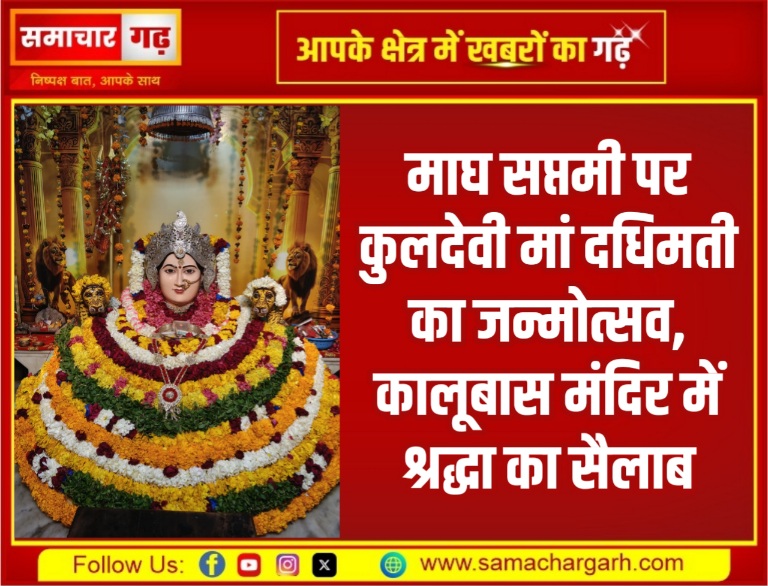 माघ सप्तमी पर कुलदेवी मां दधिमती का जन्मोत्सव, कालूबास मंदिर में श्रद्धा का सैलाब