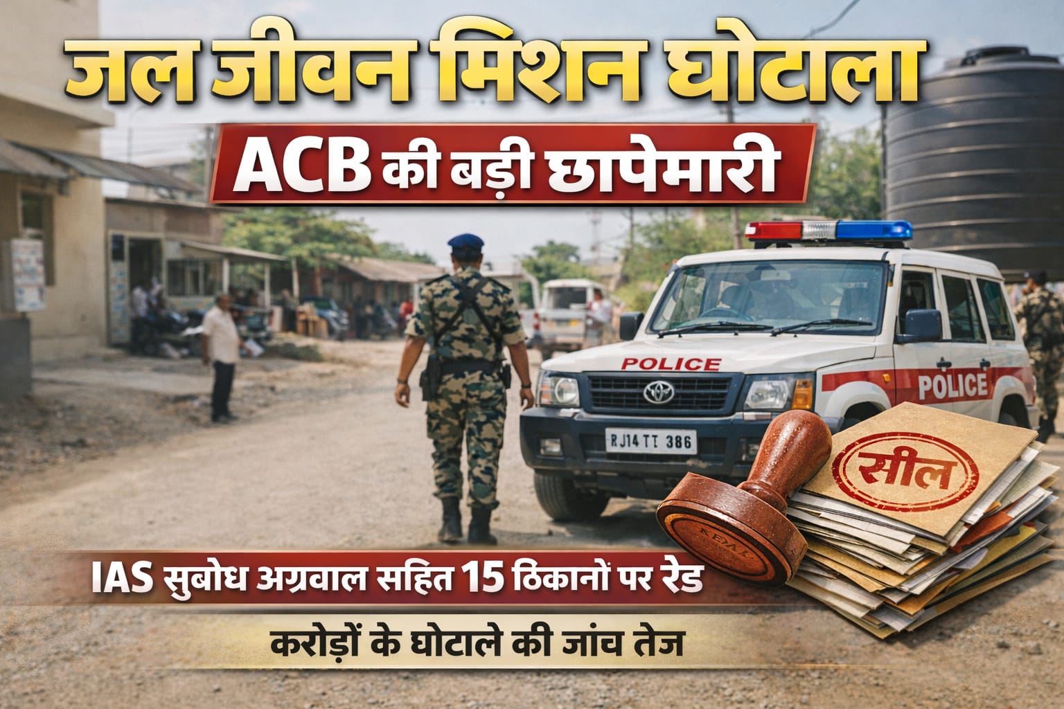 जल जीवन मिशन घोटाला, एसीबी की छापेमारी, IAS सुबोध अग्रवाल सहित 15 आरोपियों के ठिकानों पर छापा