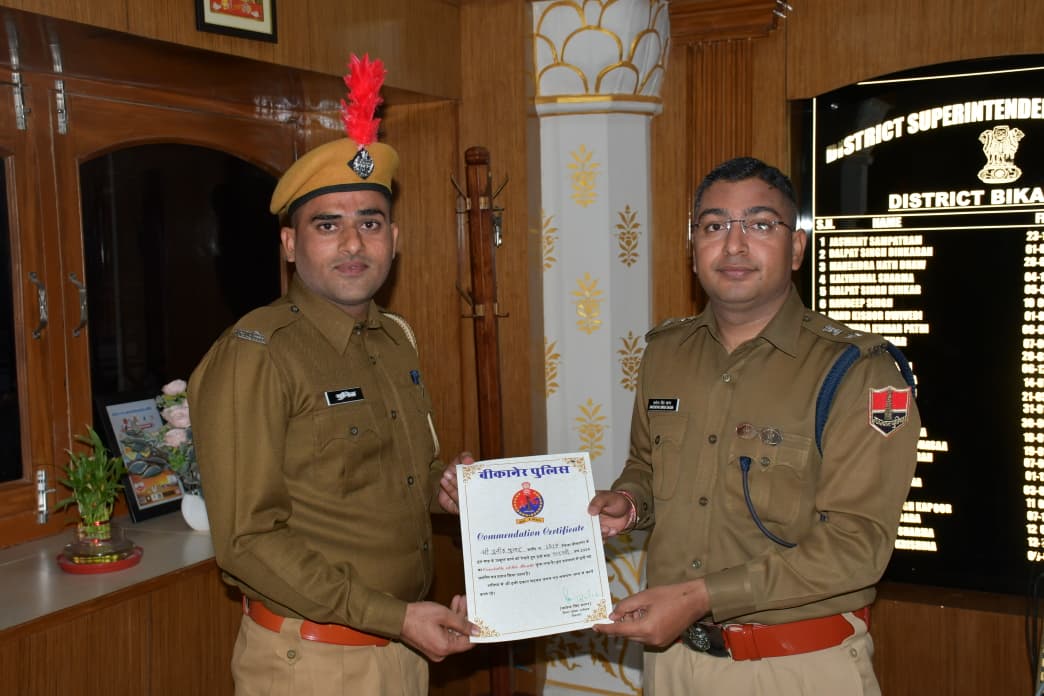 श्रीडूंगरगढ़ के कांस्टेबल पुनीत कुमार बने “कांस्टेबल ऑफ मंथ”