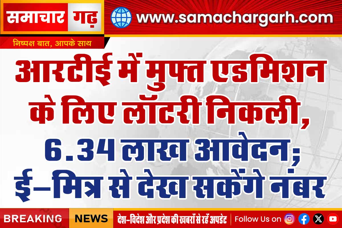 आरटीई में मुफ्त एडमिशन के लिए लॉटरी निकली, 6.34 लाख आवेदन; ई-मित्र से देख सकेंगे नंबर