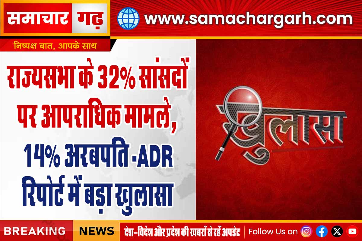 राज्यसभा के 32% सांसदों पर आपराधिक मामले, 14% अरबपति — ADR रिपोर्ट में बड़ा खुलासा