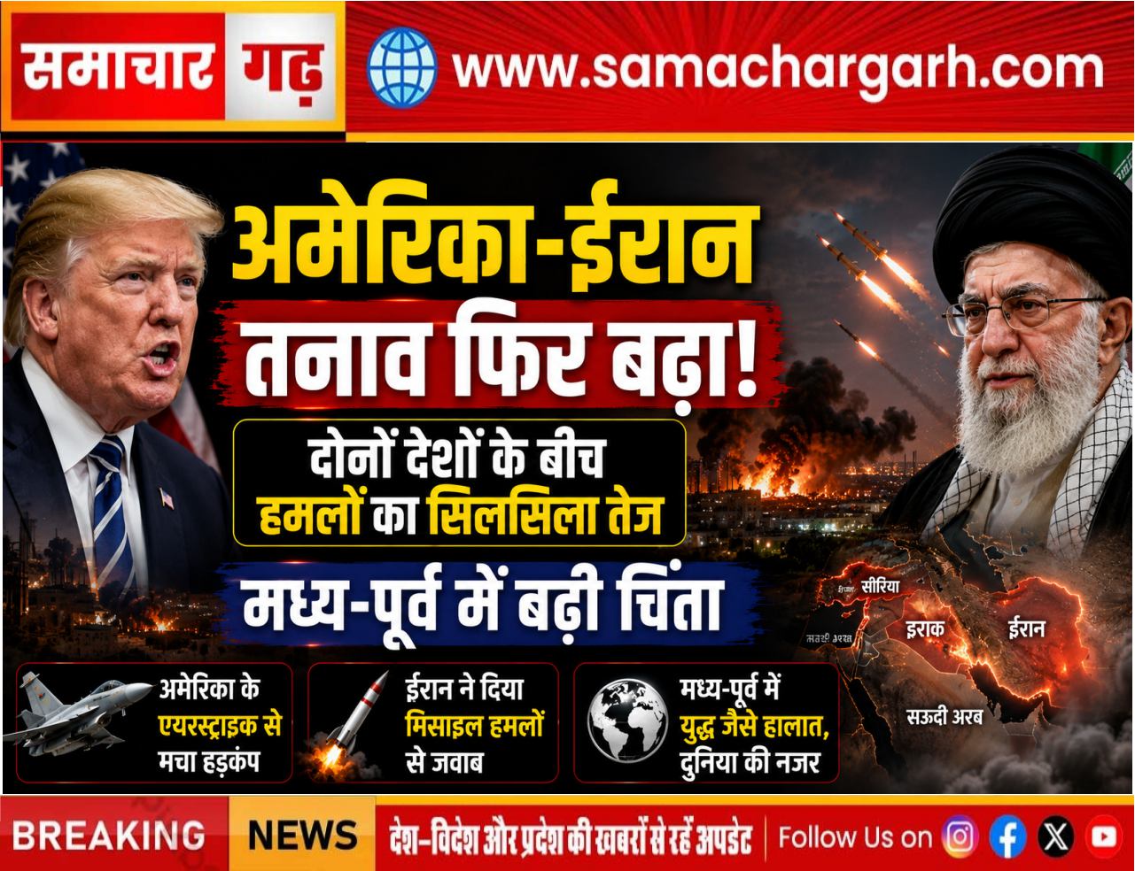 अमेरिका-ईरान तनाव फिर बढ़ा, दोनों देशों के बीच हमलों का सिलसिला तेज; मध्य-पूर्व में बढ़ी चिंता