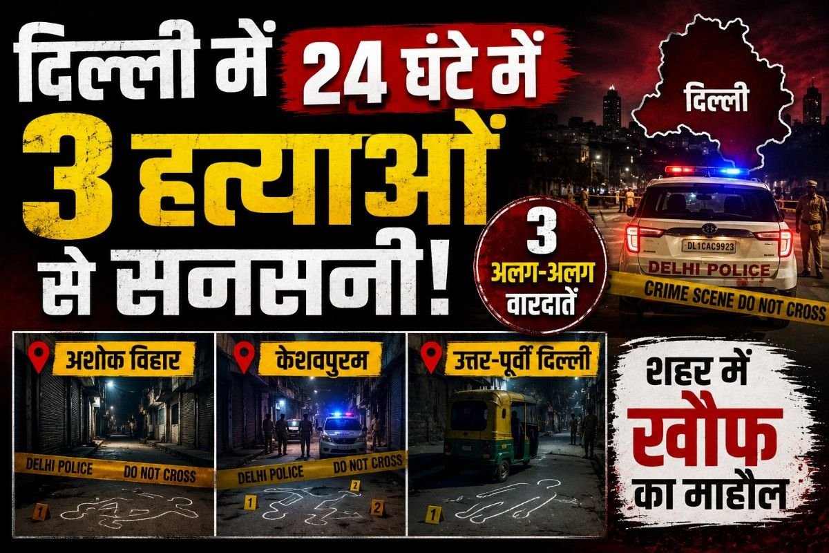 दिल्ली में 24 घंटे में 3 हत्याओं से सनसनी, अशोक विहार, केशवपुरम और उत्तर-पूर्वी दिल्ली में अलग-अलग वारदातें