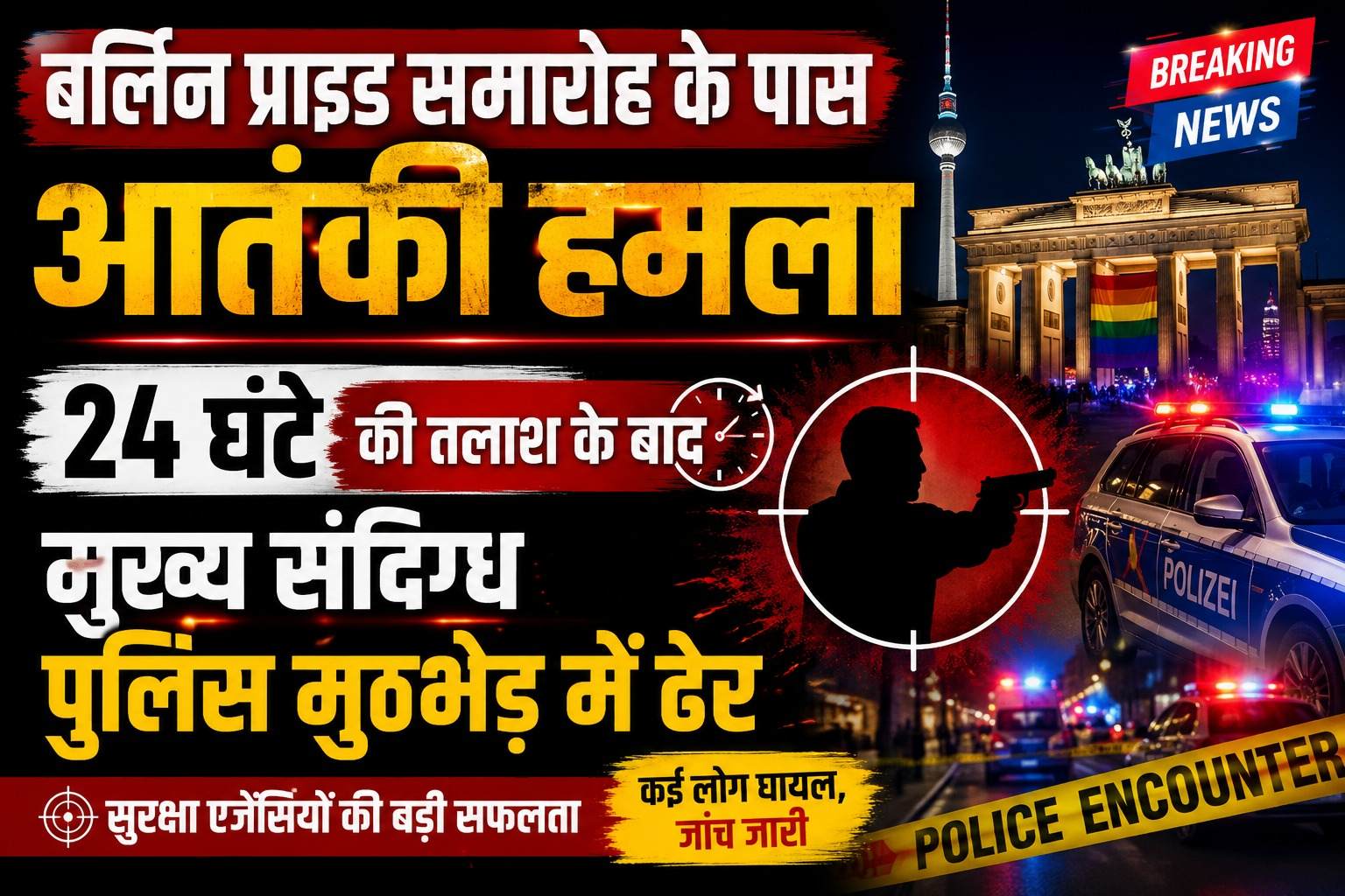 बर्लिन प्राइड समारोह के पास आतंकी हमला: 24 घंटे की तलाश के बाद मुख्य संदिग्ध पुलिस मुठभेड़ में ढेर