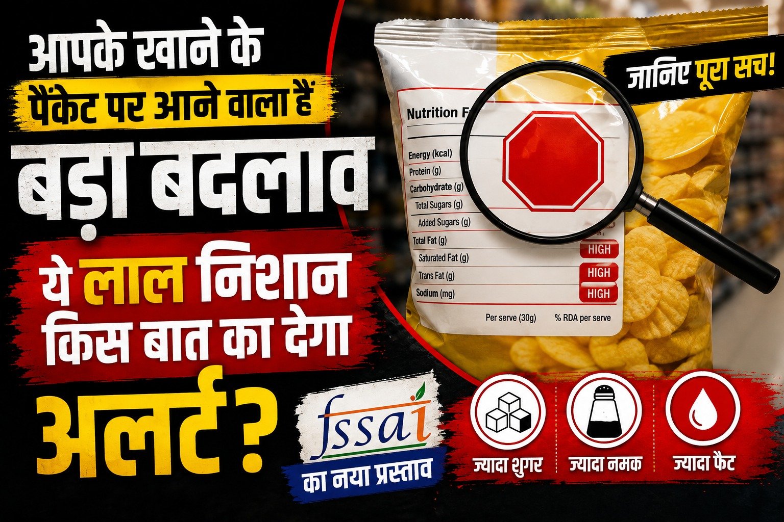 आपके खाने के पैकेट पर आने वाला है बड़ा बदलाव, ये लाल निशान किस बात का देगा अलर्ट?