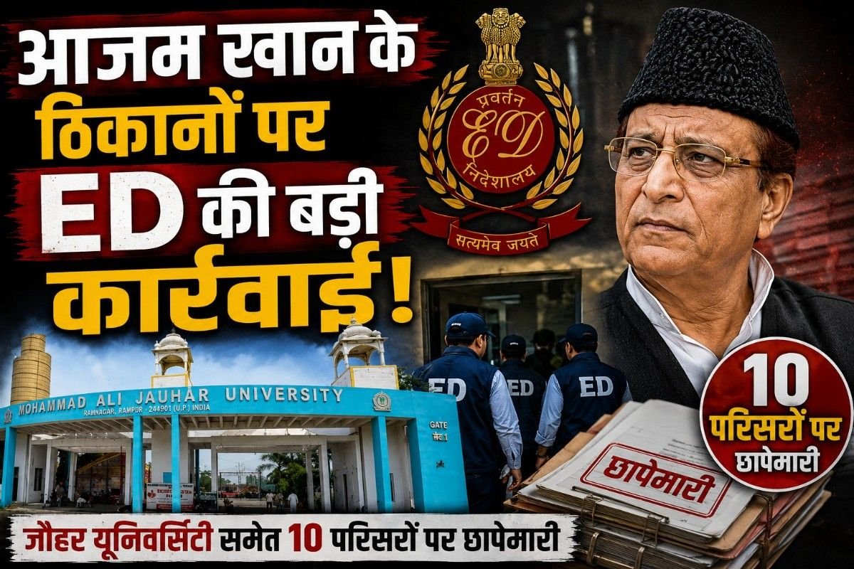 आजम खान के ठिकानों पर ED की बड़ी कार्रवाई, जौहर यूनिवर्सिटी समेत 10 परिसरों पर छापेमारी