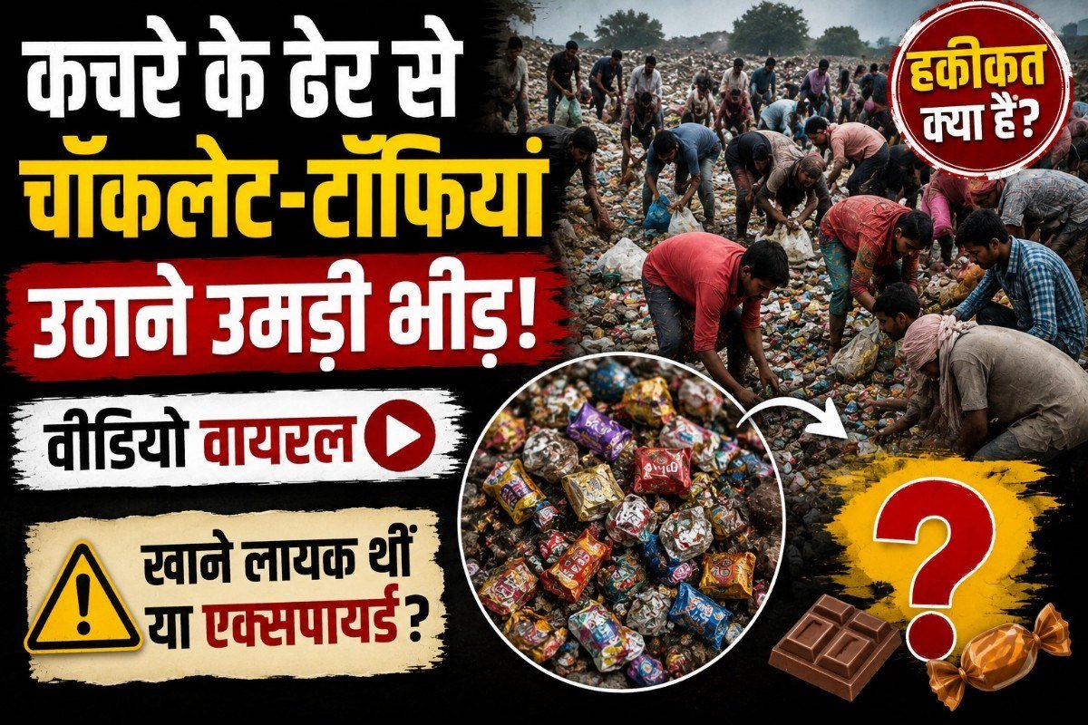 कचरे के ढेर से चॉकलेट-टॉफियां उठाने उमड़ी भीड़, वीडियो वायरल; खाने लायक थीं या एक्सपायर्ड?