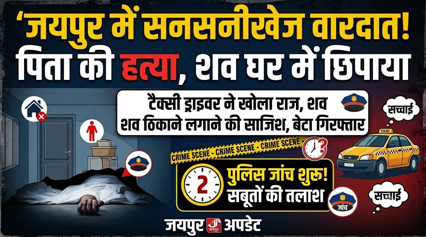 जयपुर में पिता की हत्या, शव ठिकाने लगाने की कोशिश नाकाम: बेटे ने घर में छिपाकर रखा शव; टैक्सी ड्राइवर की सूझबूझ से खुला राज