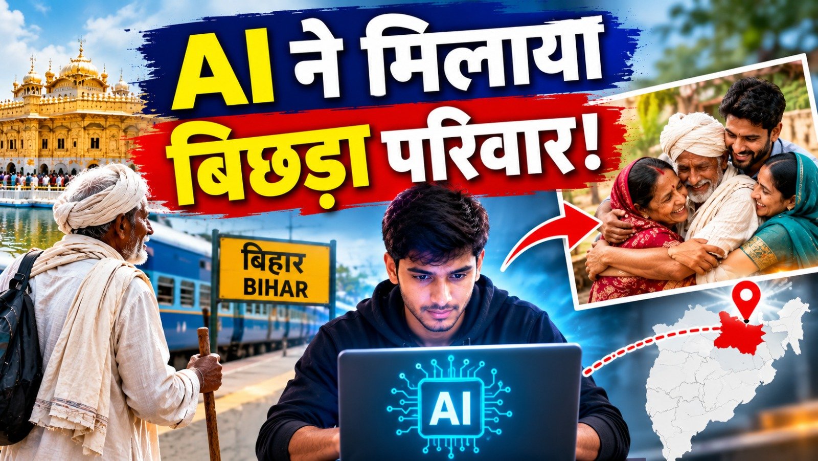 तीर्थ यात्रा पर निकले बुजुर्ग गलती से पहुंचे बिहार, 19 साल के युवक ने AI से ढूंढ निकाला गांव और परिवार