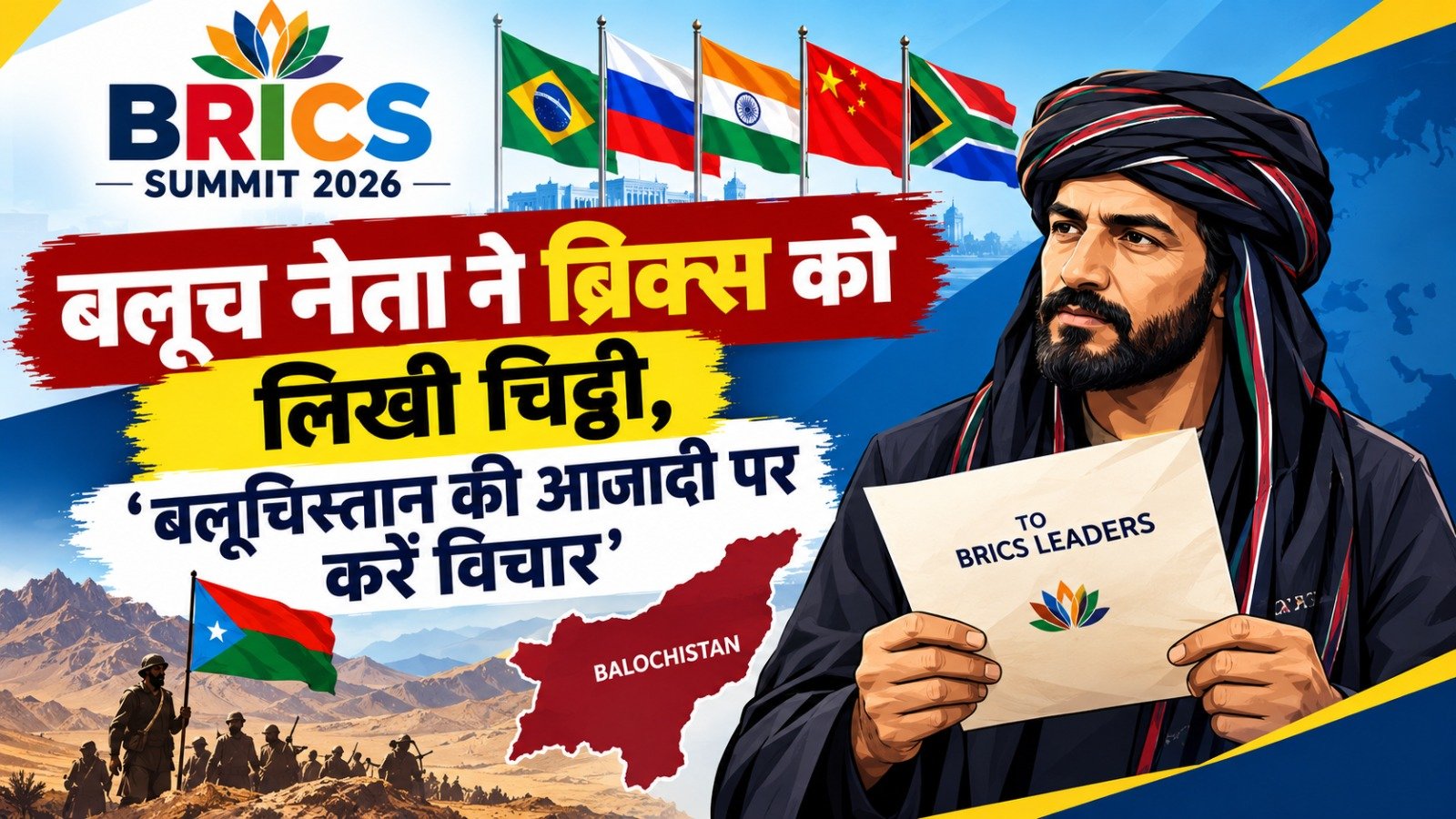 BRICS Summit 2026: बलूच नेता ने ब्रिक्स को लिखी चिट्ठी, ‘बलूचिस्तान की आजादी पर करें विचार’