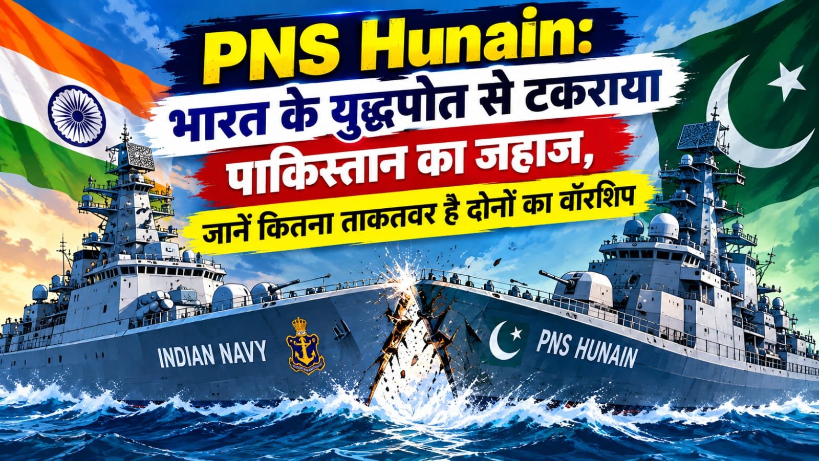PNS Hunain: भारत के युद्धपोत से टकराया पाकिस्तान का जहाज, जानें कितना ताकतवर है दोनों का वॉरशिप