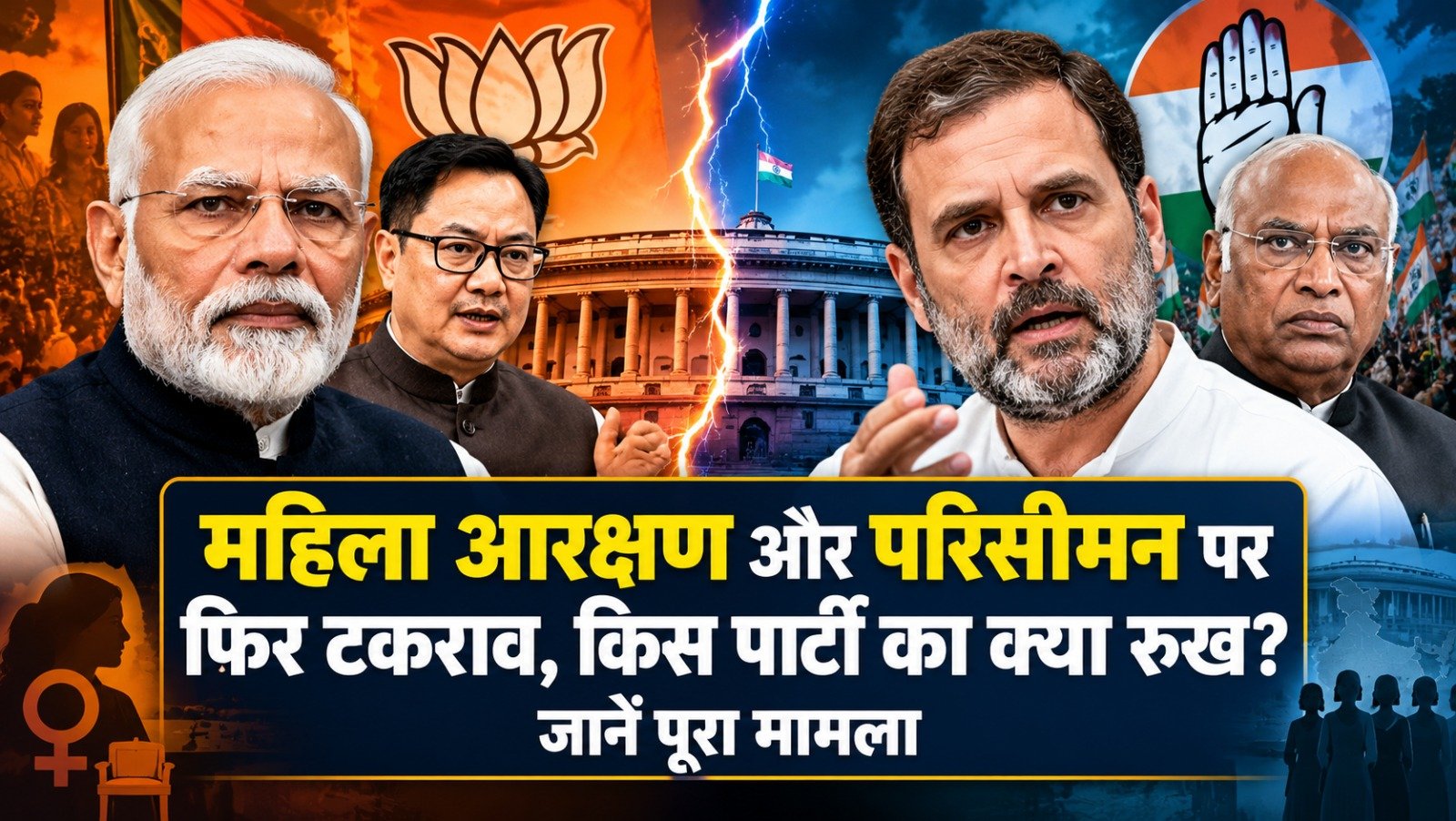 Women Reservation Bill 2026: महिला आरक्षण और परिसीमन पर फिर टकराव, किस पार्टी का क्या रुख? जानें पूरा मामला