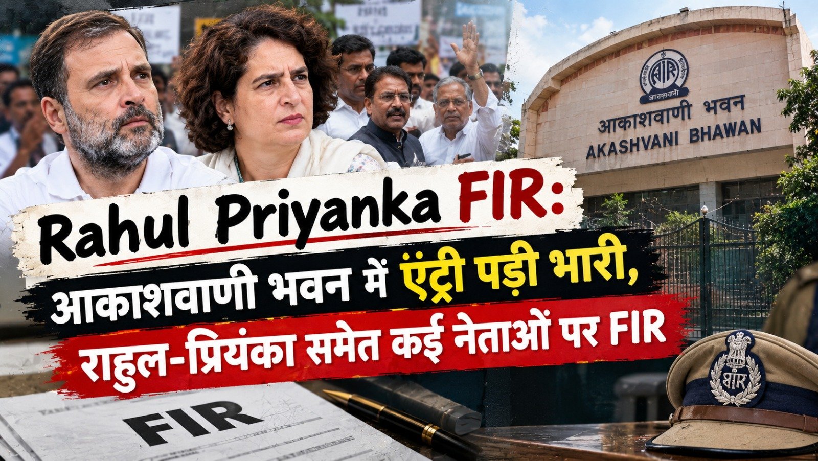 Rahul Priyanka FIR: आकाशवाणी भवन में एंट्री पड़ी भारी, राहुल-प्रियंका समेत कई नेताओं पर FIR
