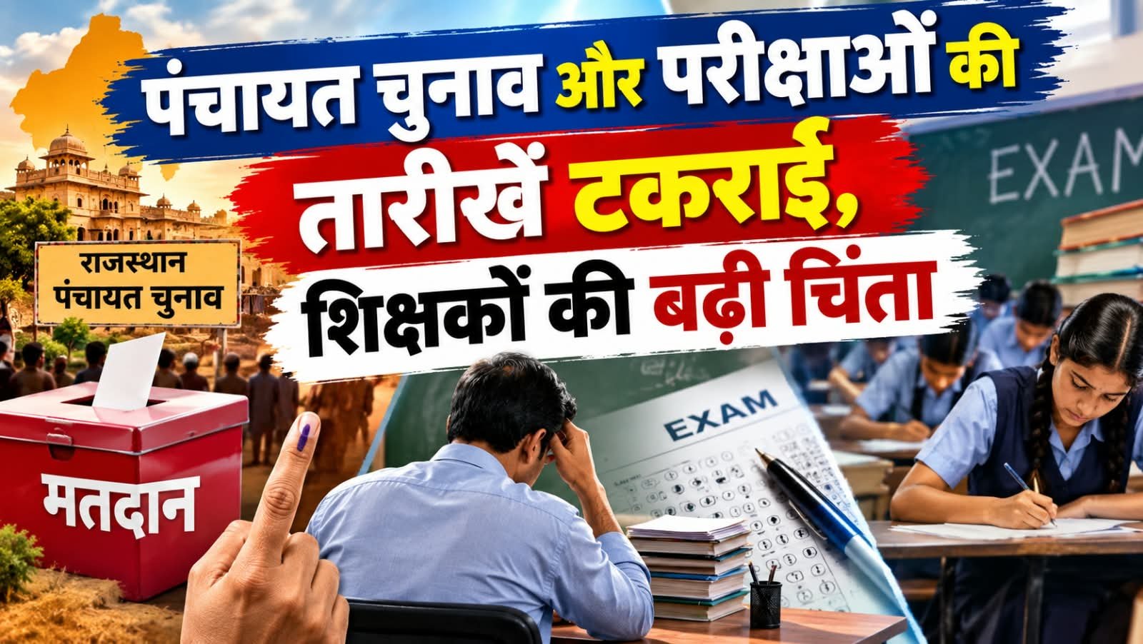 Rajasthan Panchayat Election vs School Exams: पंचायत चुनाव और परीक्षाओं की तारीखें टकराईं, शिक्षकों की बढ़ी चिंता