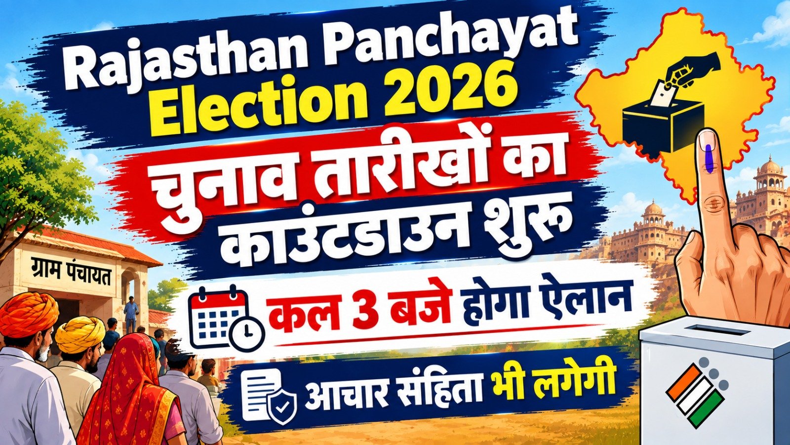 Rajasthan Panchayat Election 2026: चुनाव तारीखों का काउंटडाउन शुरू, कल 3 बजे होगा ऐलान; आचार संहिता भी लगेगी