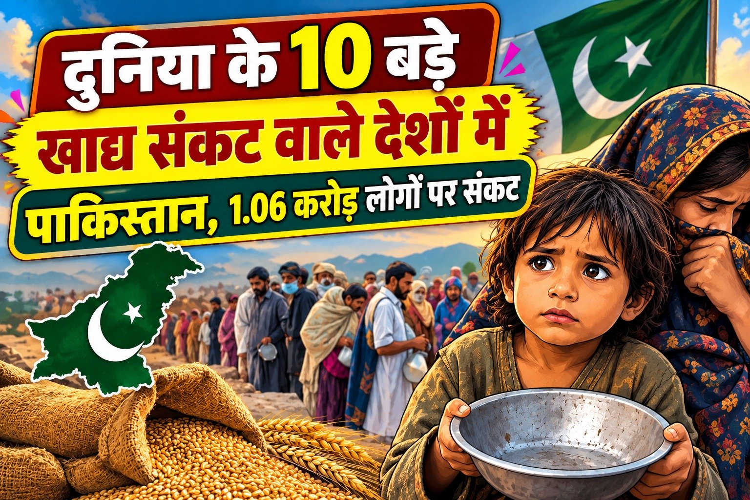 Pakistan News: दुनिया के 10 बड़े खाद्य संकट वाले देशों में पाकिस्तान, 1.06 करोड़ लोगों पर संकट