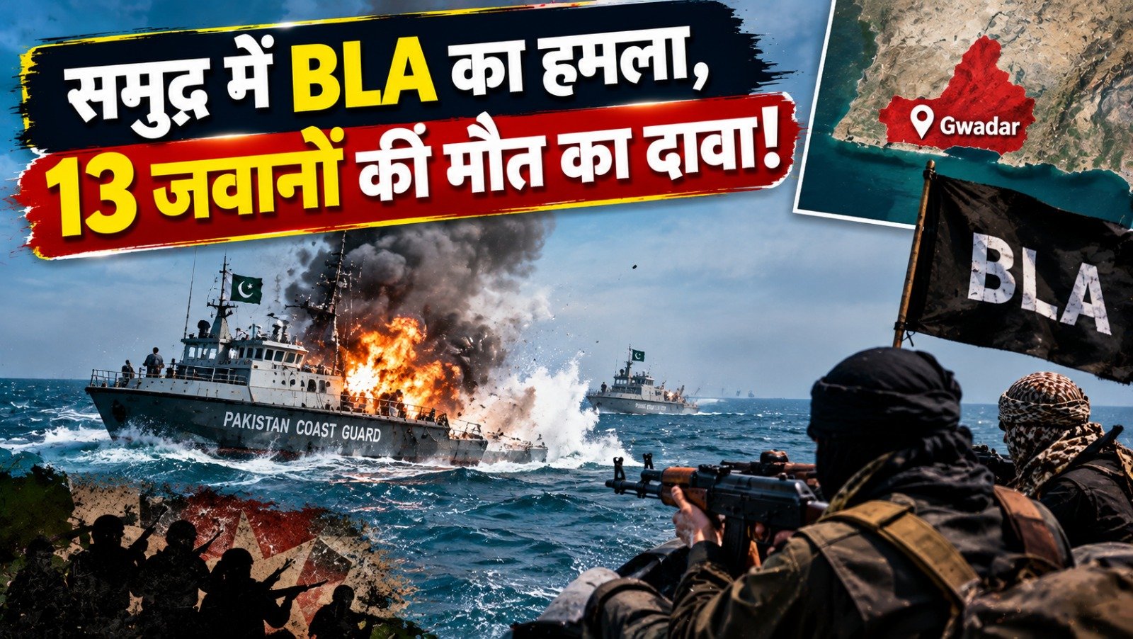 Pakistan News: ग्वादर में कोस्ट गार्ड की 2 नावों पर हमला, 13 जवानों की मौत का दावा; BLA की नई समुद्री यूनिट का नाम आया सामने
