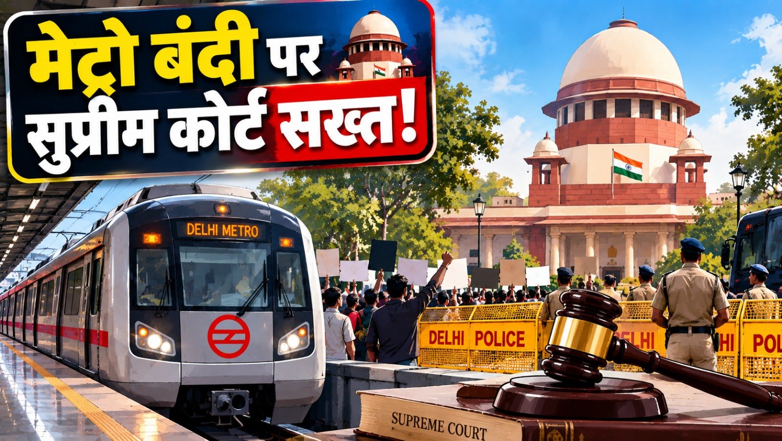 CJP Protest: मेट्रो बंदी और हिरासत पर सुप्रीम कोर्ट सख्त, अनुच्छेद 358 के जरिए उठे नागरिक अधिकारों पर सवाल