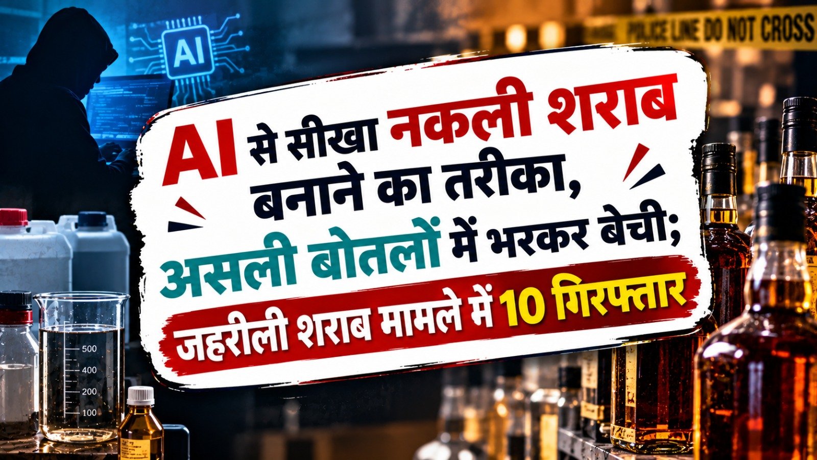 AI से सीखा नकली शराब बनाने का तरीका, असली बोतलों में भरकर बेची; जहरीली शराब मामले में 10 गिरफ्तार