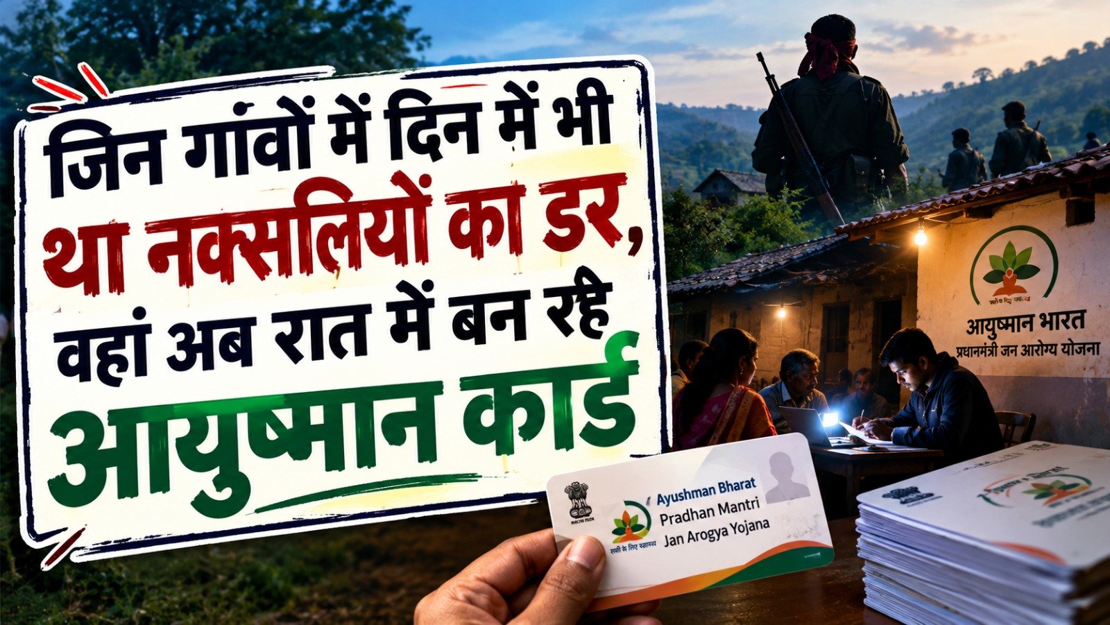 जिन गांवों में दिन में भी था नक्सलियों का डर, वहां अब रात में बन रहे आयुष्मान कार्ड