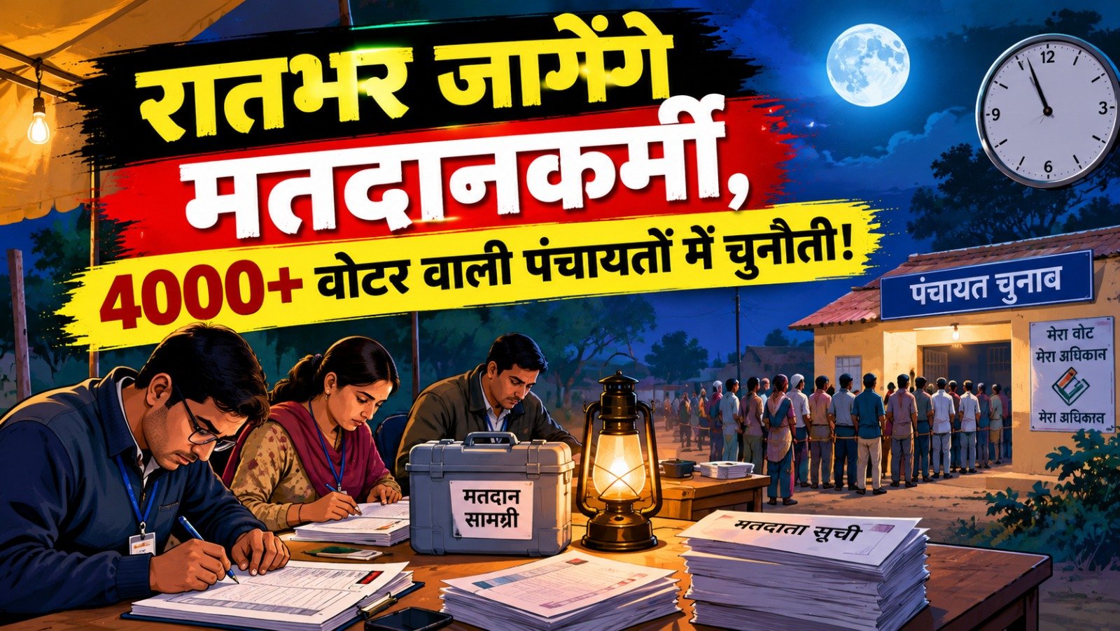 4000 से ज्यादा मतदाताओं वाली पंचायतों में बढ़ेगी चुनौती, रातभर जागकर मतपत्रों पर नाम लिखेंगे मतदानकर्मी